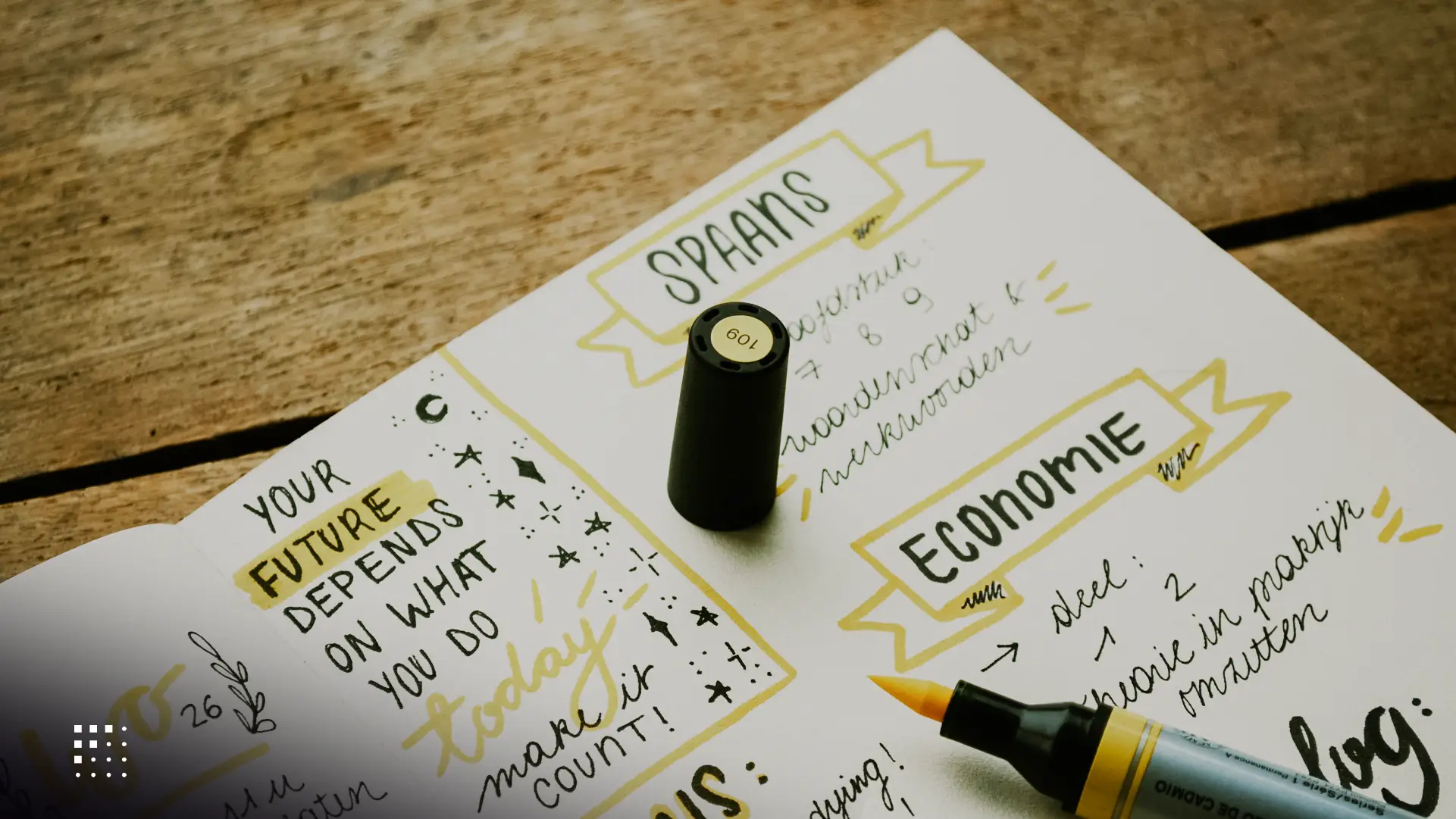 A notebook full of an influencer's notes